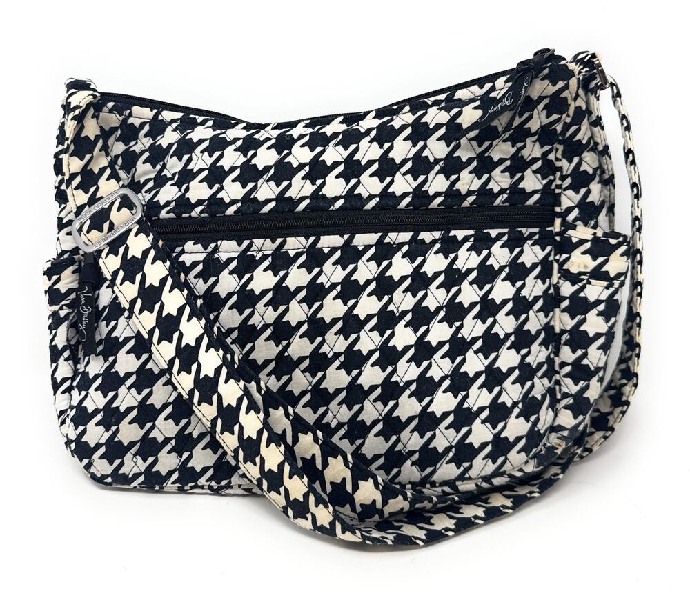 Vera Bradley On the Go Crossbody Black White Houndstooth Purse